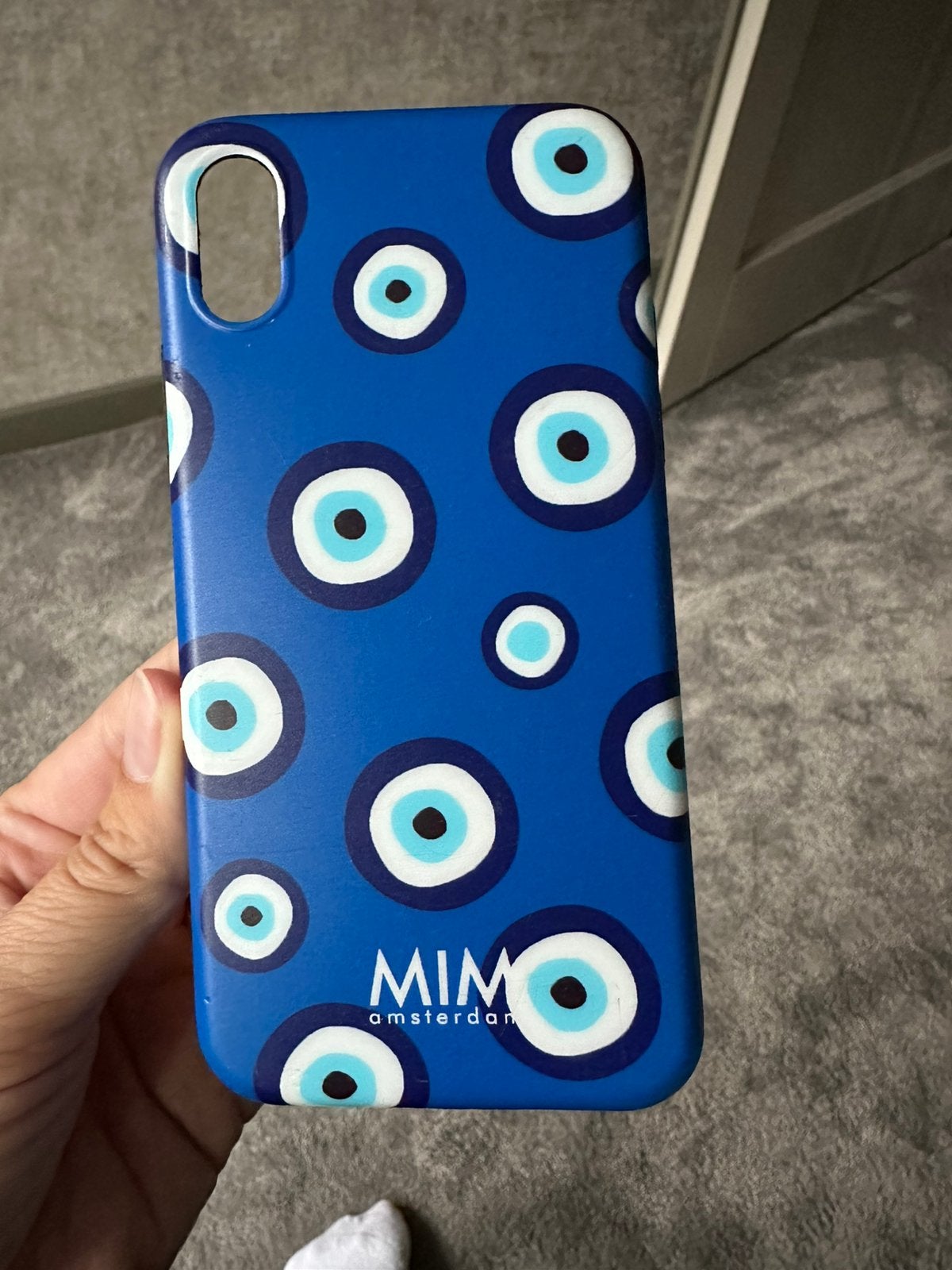 Iphone XS frontje/cover MIM Amsterdam GRATIS, Kunststof, Frontje of Cover, Blauw, IPhone XS