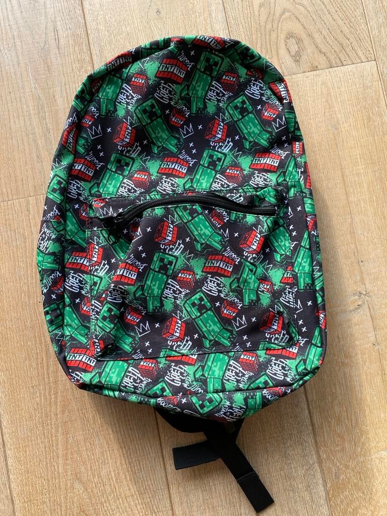 Minecraft rugzak 45 cm- Groen/Zwart Creeper design, Sieraden, Tassen en Uiterlijk, Overige merken, 25 tot 40 cm, Nieuw, Ophalen of Verzenden