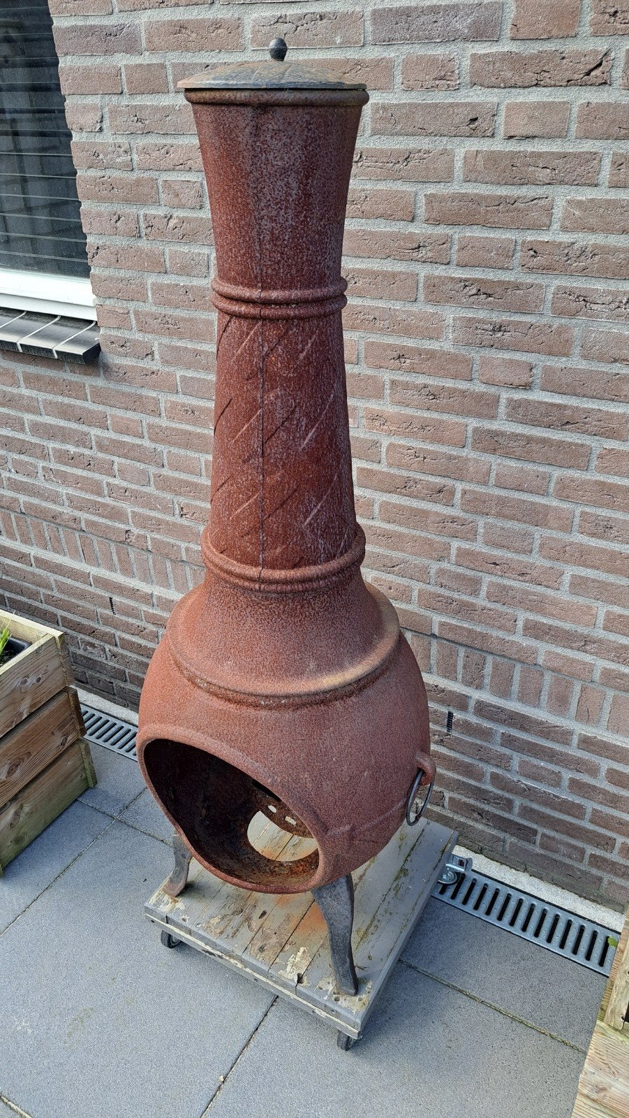 haard.buitenhaard.kachel.gietijzer kachel., Ophalen