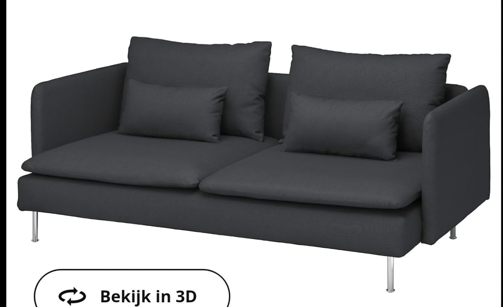 Friheten. Mooie 2-3 zits bank van Ikea in antraciet kleur, Ophalen, 150 tot 200 cm, Tweepersoons, 75 tot 100 cm