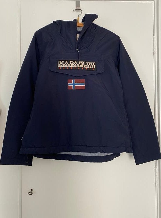 Napapijri Rainforest anorak winterjas maat L, Ophalen of Verzenden, Zo goed als nieuw, Maat 42/44 (L), Blauw
