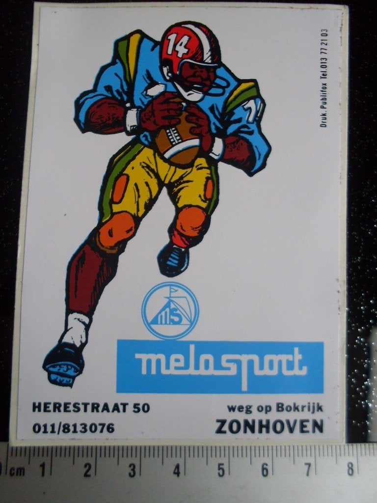 sticker melosport zonhoven logo rugby vintage, Verzenden, Zo goed als nieuw, Bedrijf of Vereniging