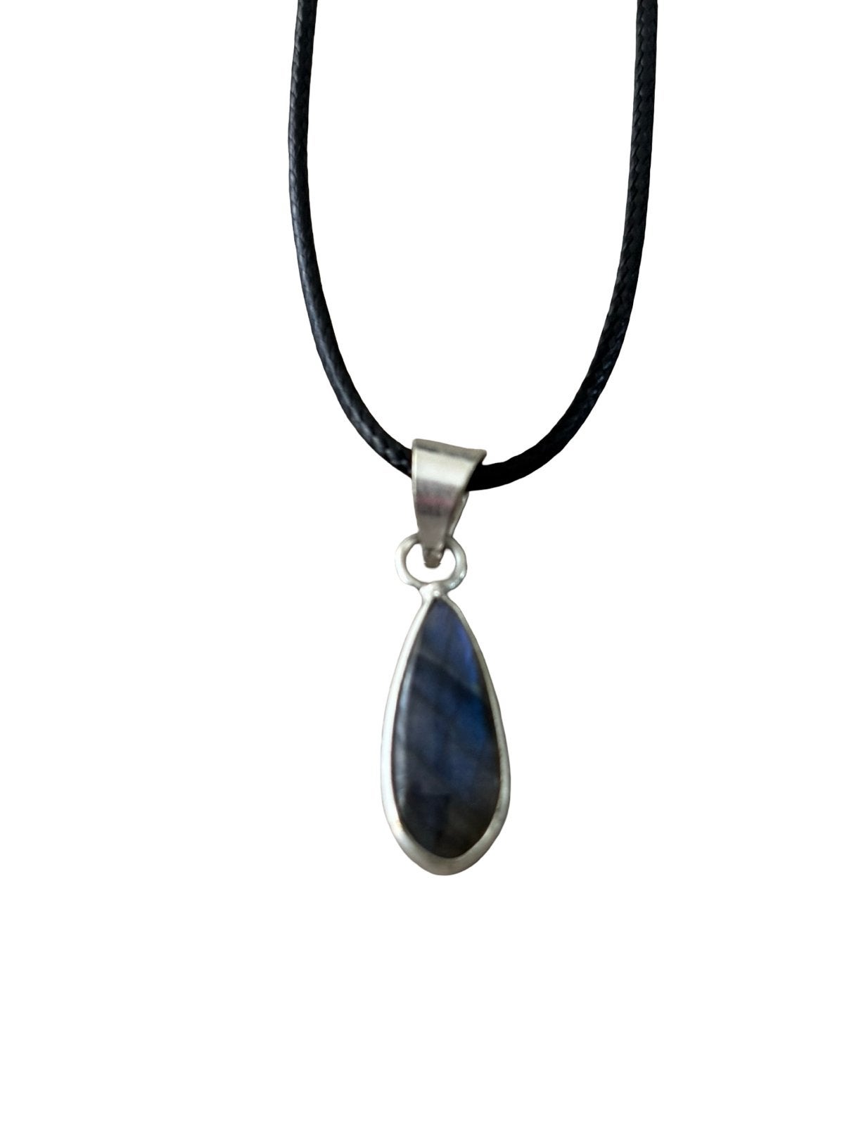Labradoriet Edelsteen Ketting Leer Uniseks Sieraden Energie, Nieuw, Ophalen of Verzenden, Schimmelstraat, Steen of Mineraal