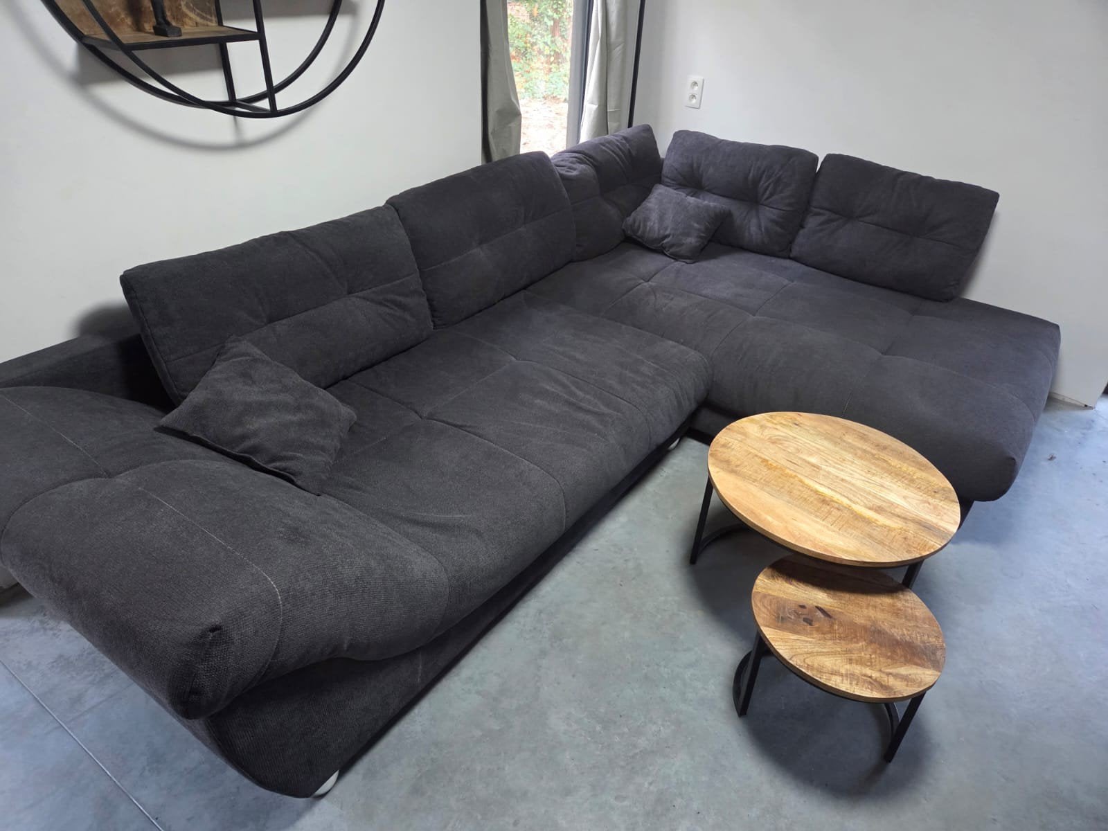 Comfortabele Hoeksalon - Grijs, Ophalen, Gebruikt, 100 tot 125 cm, Hoekbank