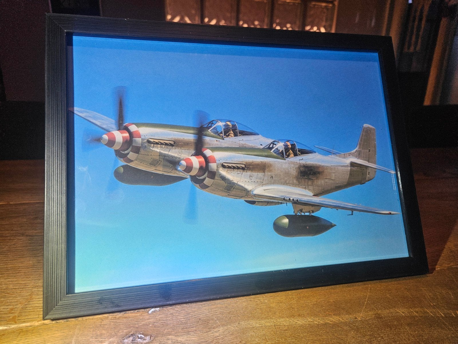 Poster van een North Amercian  F-82 Twin Mustang 1946, Ophalen of Verzenden, Zo goed als nieuw