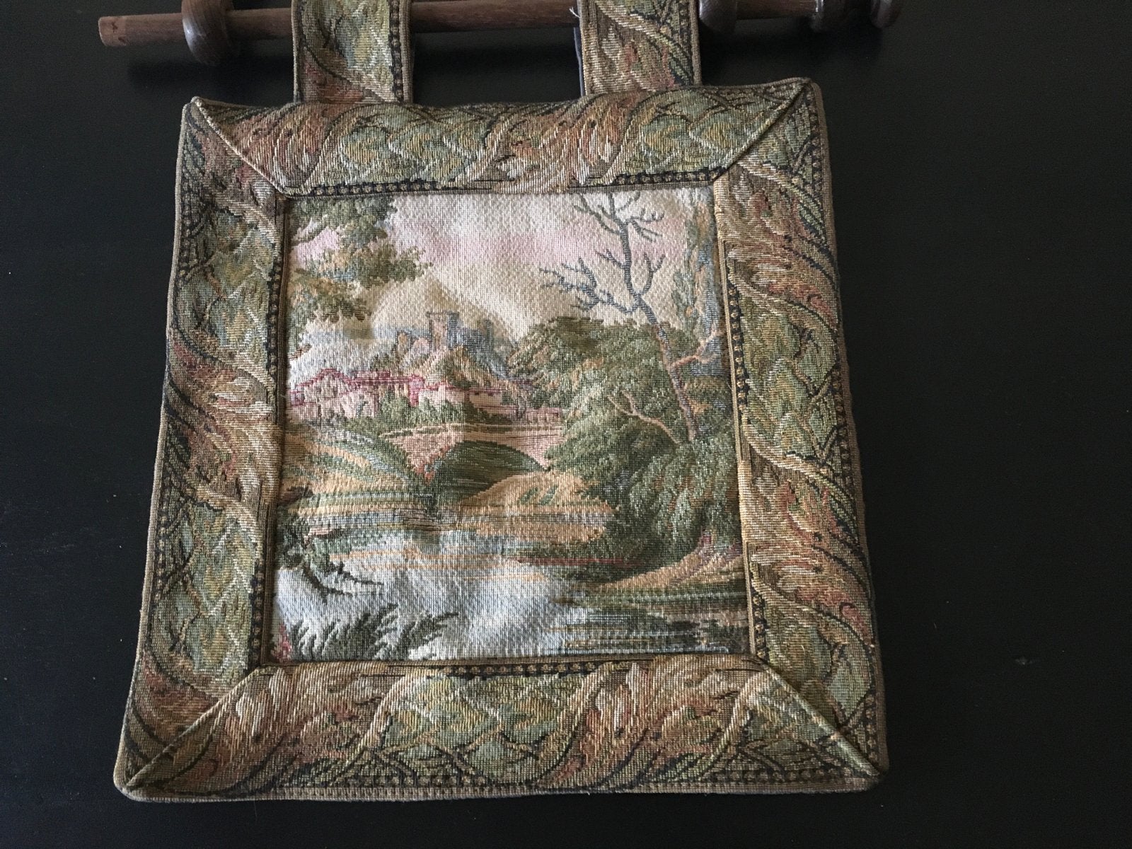 Vintage Gobelin Kleedje - Retro Wandtapijt 30x30 cm, Ophalen of Verzenden