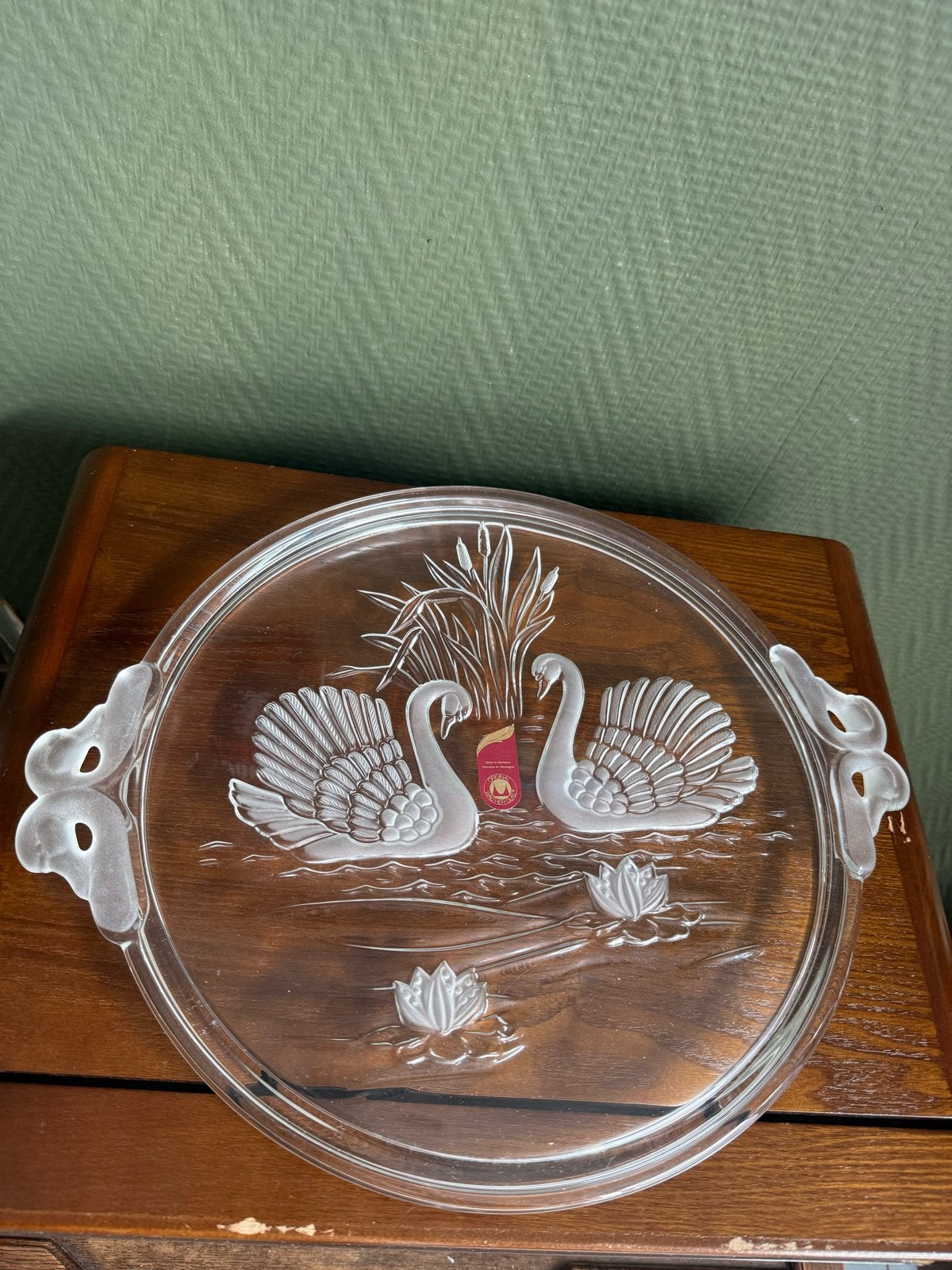 Walther Glas Schaal met Zwanenmotief - Made in Germany, Ophalen of Verzenden