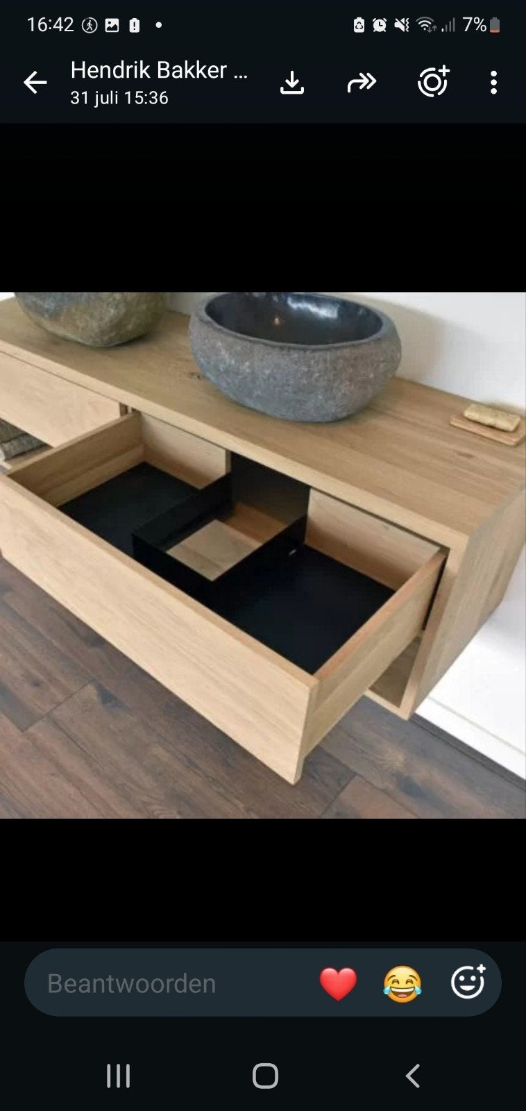 Eiken maatwerk | Zweven badkamermeubel |nw. prijs 1.915€, Ophalen, 100 tot 150 cm, Nieuw, Minder dan 100 cm