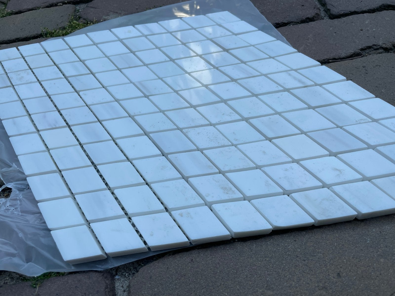 6 Matjes Mosaic Diamond Dolomite white Tegels, Doe-het-zelf en Verbouw, Tegels, Nieuw, Ophalen of Verzenden, 20 tot 40 cm, Minder dan 5 m²