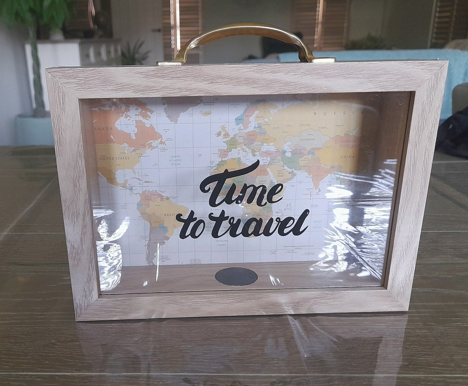 Time to Travel Nieuwe Spaarpot Cadeautip,Reizen,Huwelijk, Ophalen of Verzenden, Nieuw, Overige materialen, Overige thema's