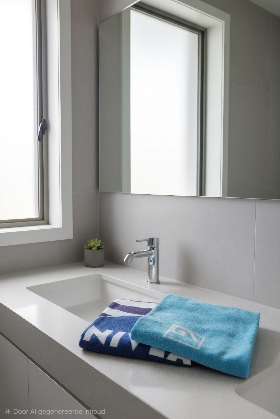 Set van 2 grote blauwe badhanddoeken: Nivea en Garfield, Huis en Inrichting, Badkamer | Badtextiel en Accessoires, Gebruikt, Blauw