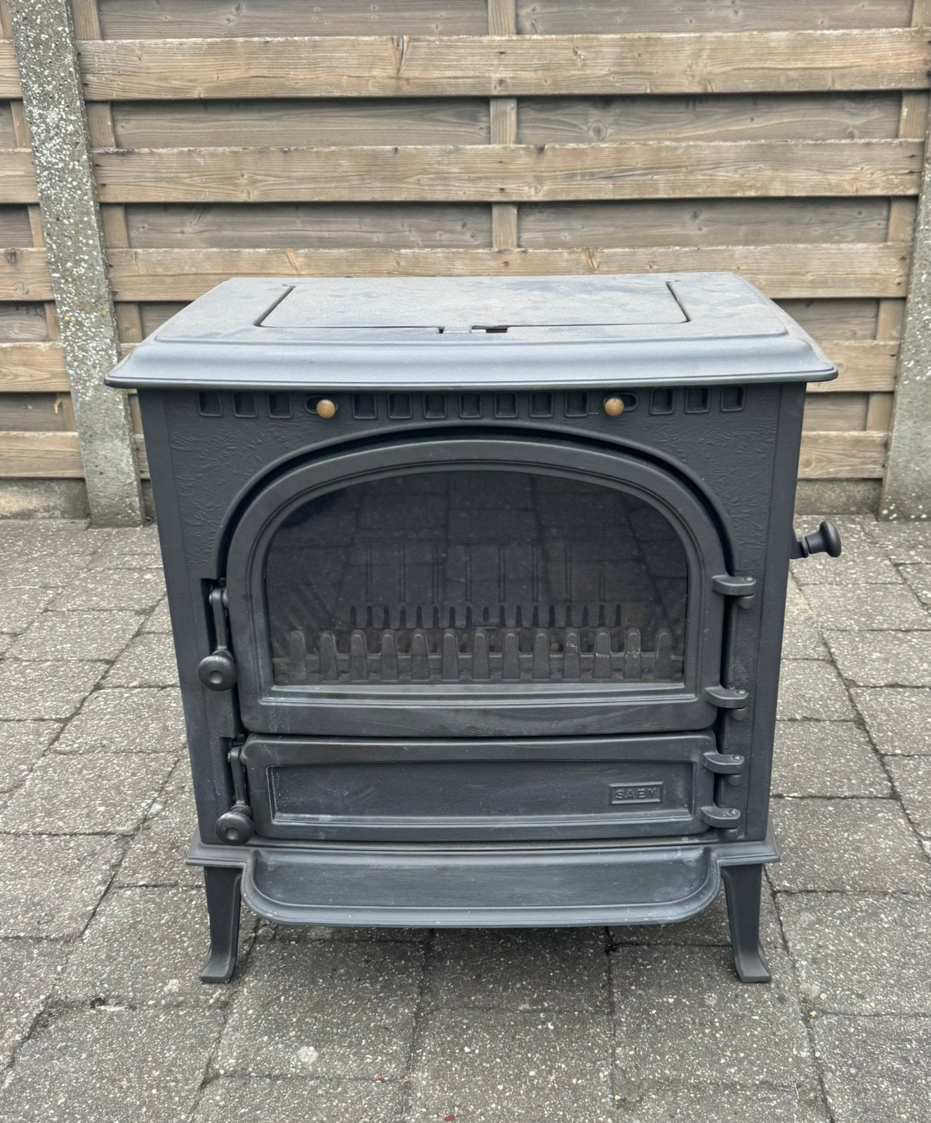 Houtkachel kolenkachel Saey 92 14kw Nieuw Venstertje, Ophalen, Gebruikt, Hout, Allesbrander