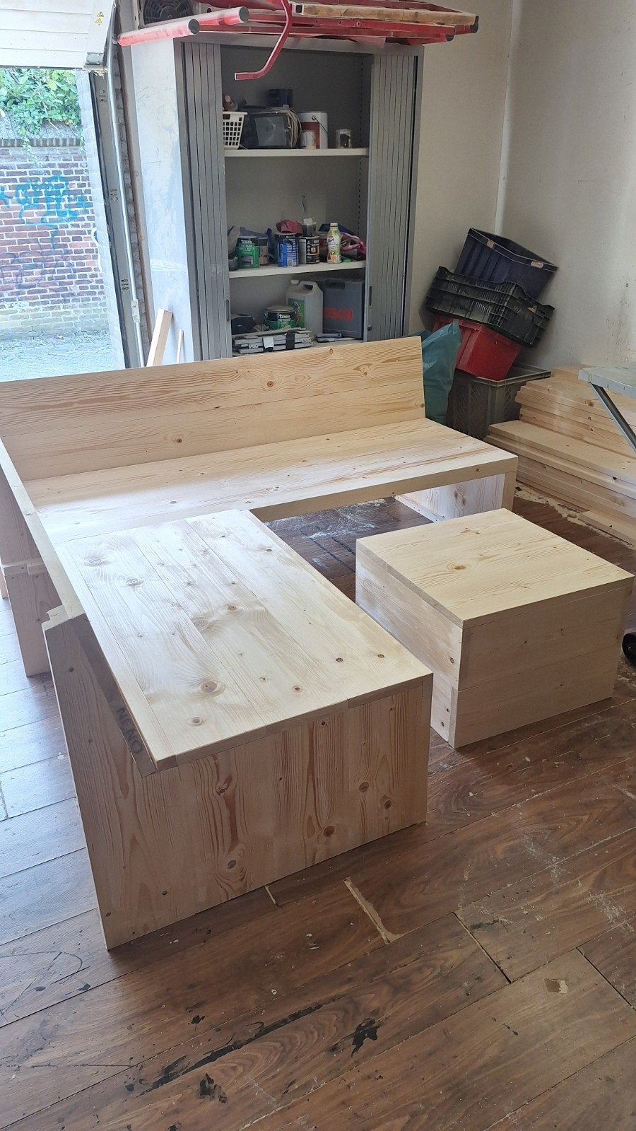 loungebank van terug gedroogd en geschaafd hout, Ophalen of Verzenden, Nieuw