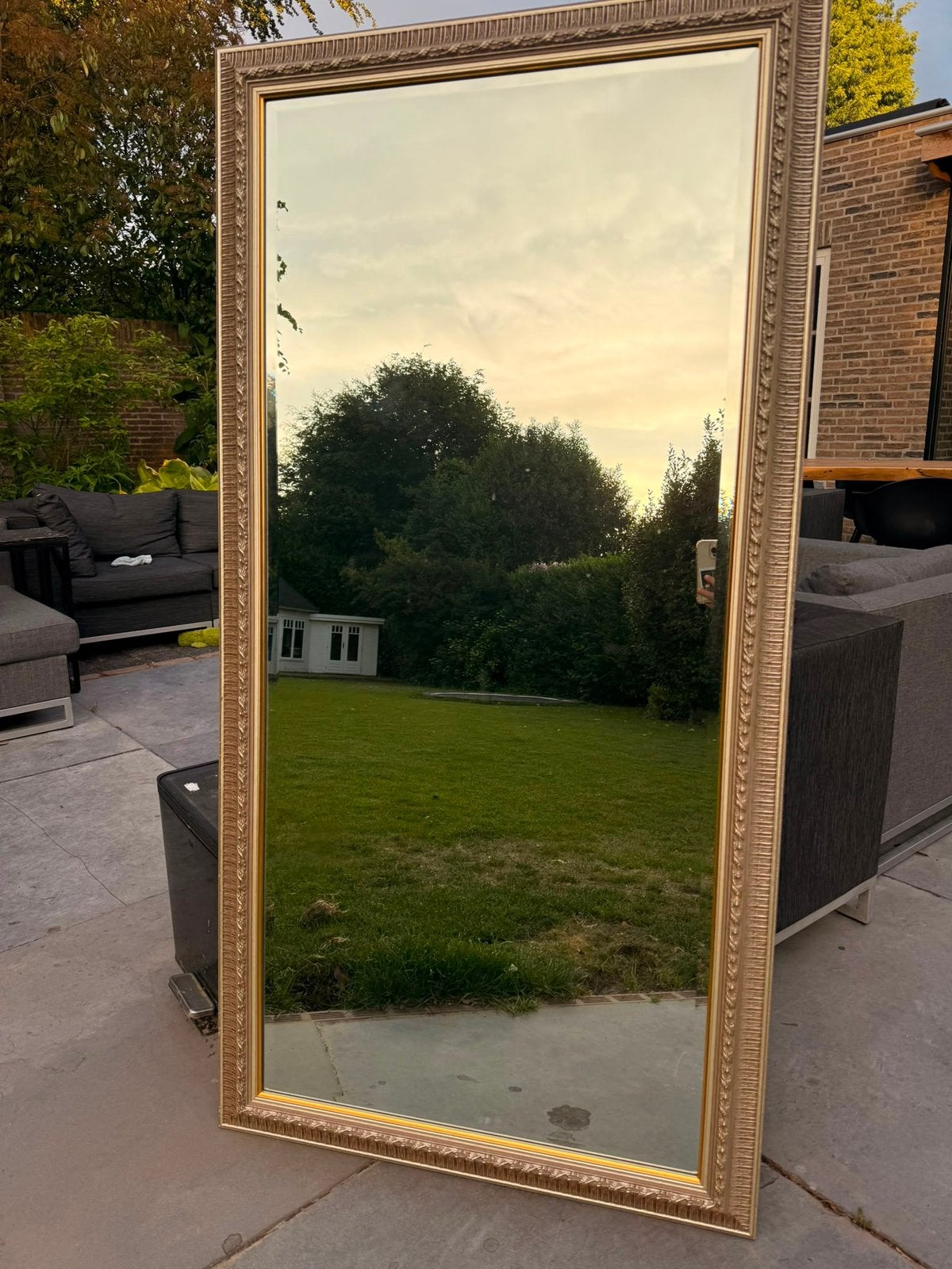 Prachtige barok spiegel 165x83cm, Ophalen of Verzenden, Zo goed als nieuw, Rechthoekig, Minder dan 100 cm