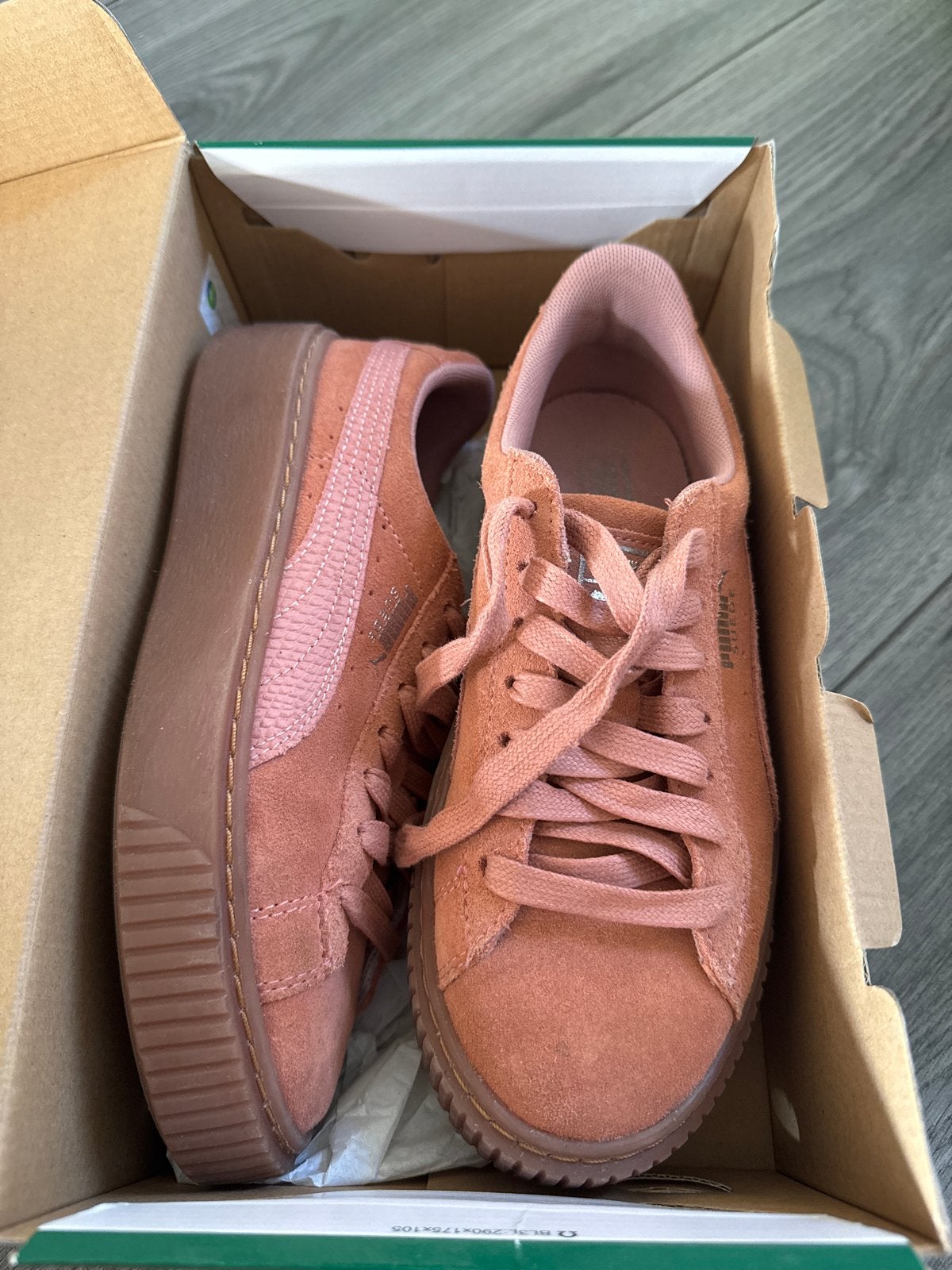 Puma Suede Platform Sneakers - Roze/Perzik, Ophalen of Verzenden, Zo goed als nieuw, Roze, Sneakers of Gympen