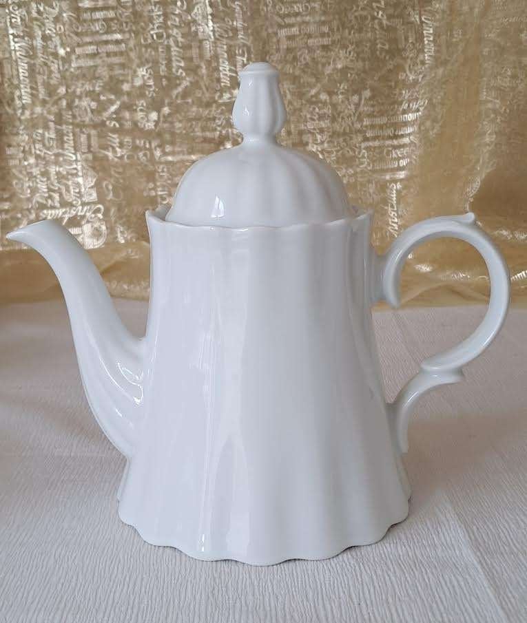 Porseleinen theepot Retsch & Co, Wunsiedel, Beieren wit, Antiek en Kunst, Ophalen of Verzenden