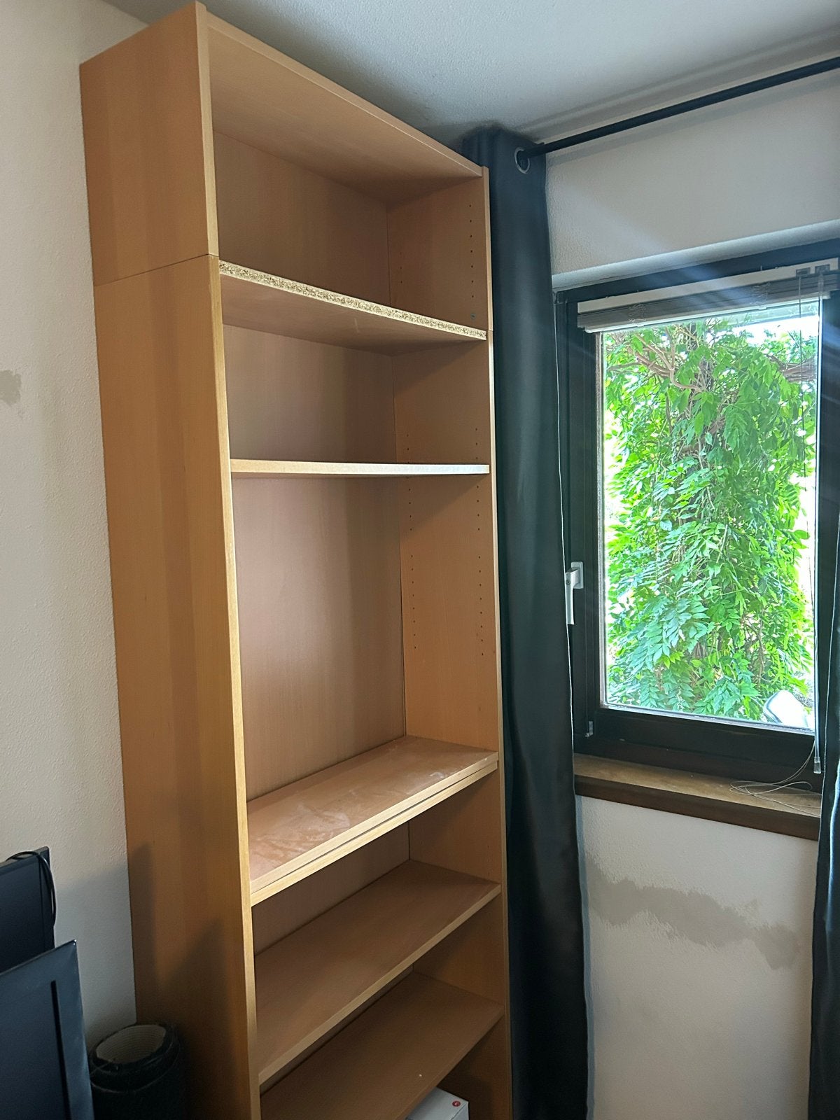 Houten boekenkast met verstelbare planken, Huis en Inrichting, Met plank(en), Gebruikt, 200 cm of meer, 25 tot 50 cm