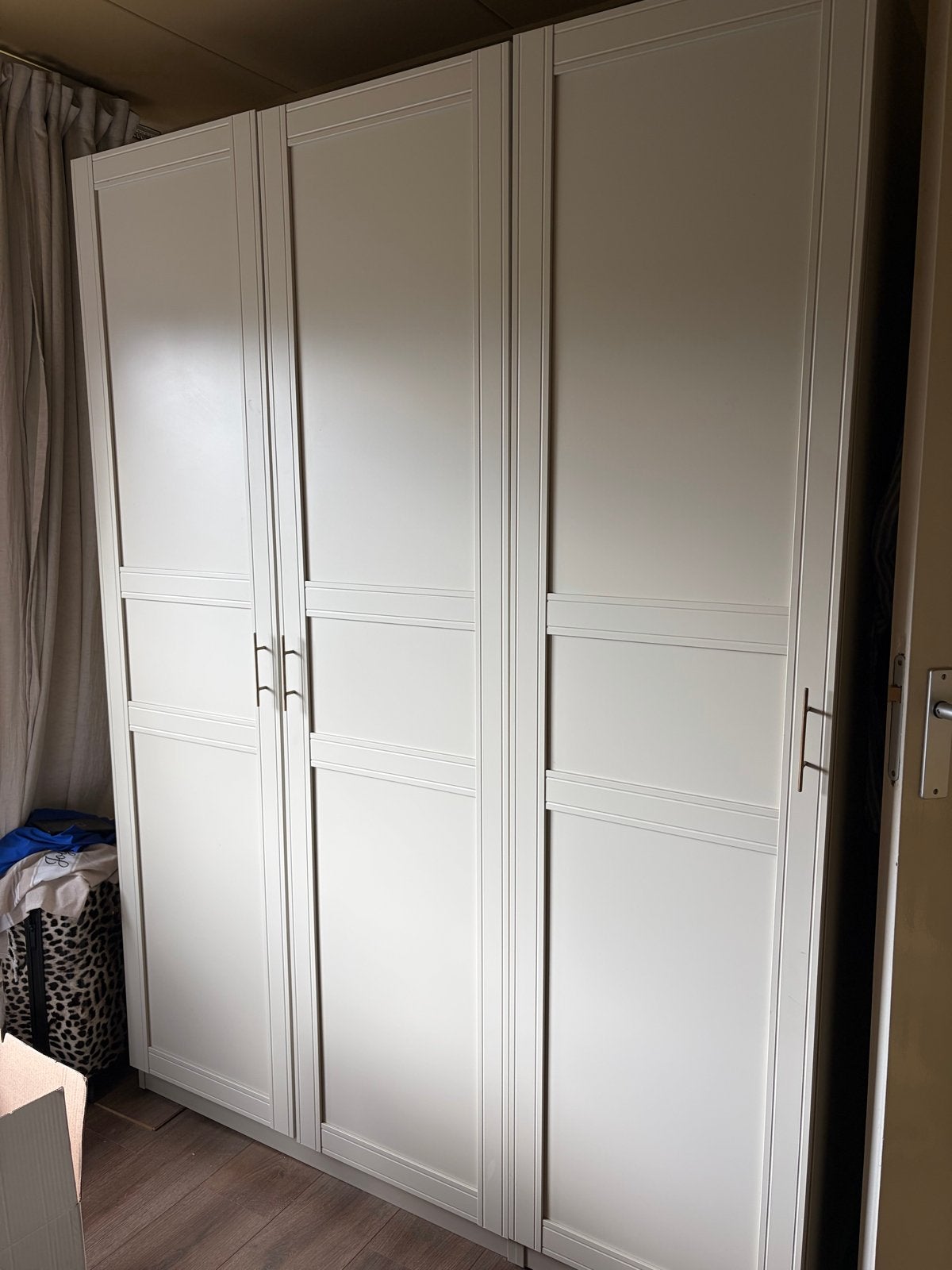 Pax kast tyssedal grijsbeige kledingkast, Ophalen, 200 cm of meer, 50 tot 100 cm, Zo goed als nieuw