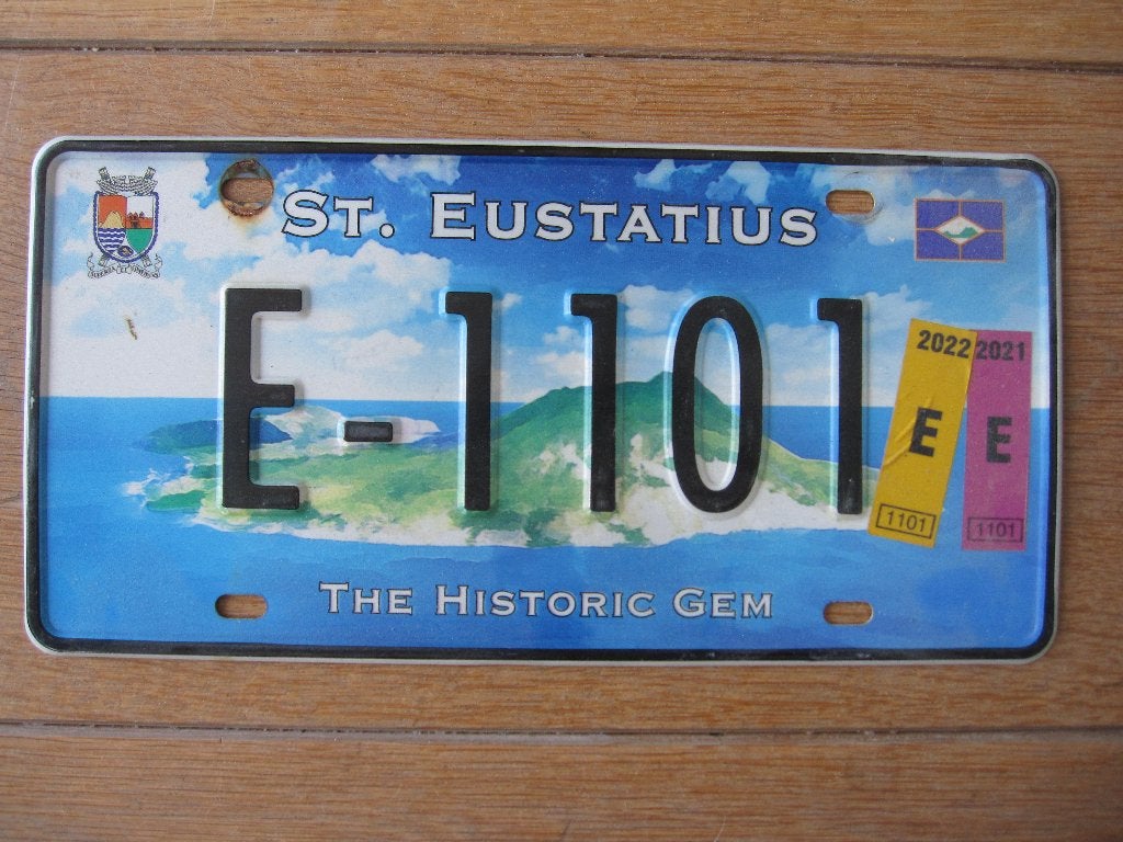 St. Eustatius nummerplaat kentekenplaten nummerplaten, Ophalen of Verzenden, Gebruikt, Auto's