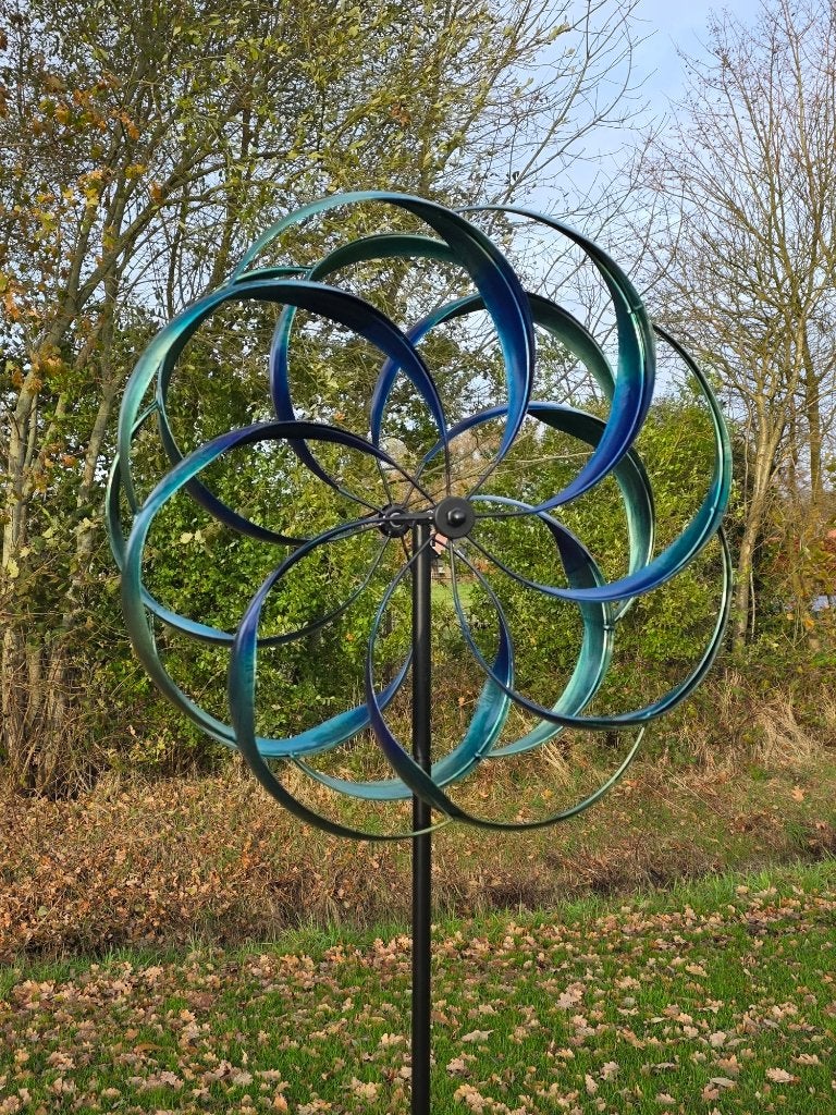 WINDMOLEN /FLOWER / windspinner / 215 cm hoog, Nieuw, Info@huisentuindecoratiemarie.nl, Huis en tuin decoratie marie, Peize