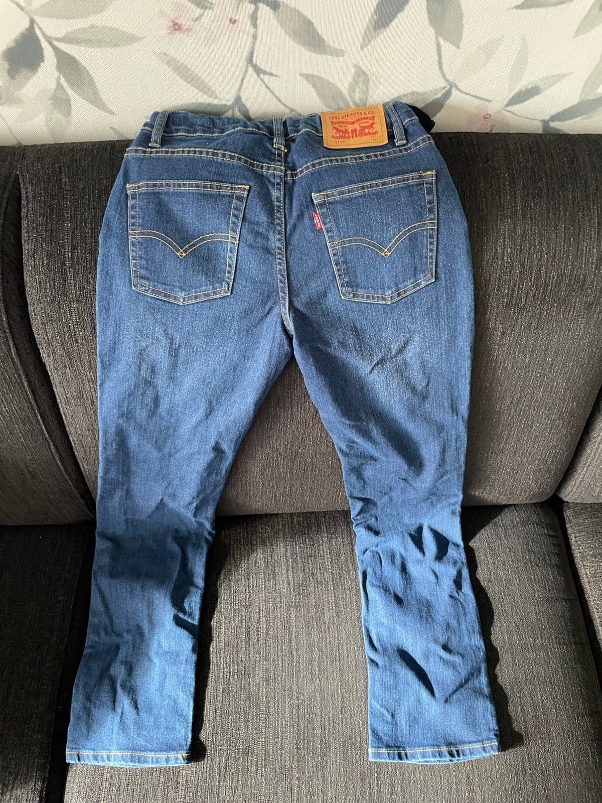 Donker Blauwe Levi’s spijkerbroek 164 cm, Kinderen en Baby's, Ophalen, Zo goed als nieuw, Jongen, Broek