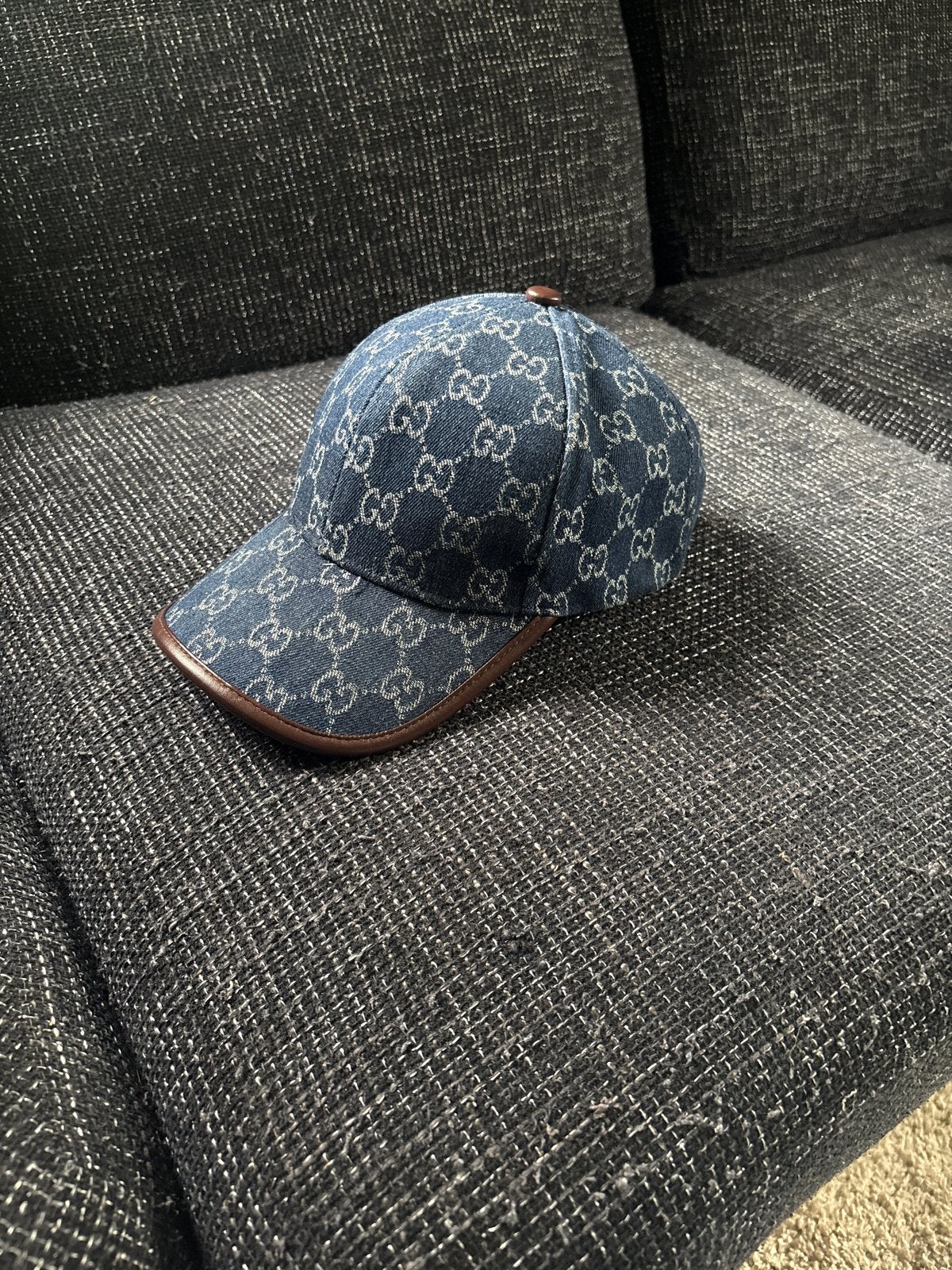 Gucci Pet Blauw met GG Monogram, Ophalen of Verzenden, Zo goed als nieuw, One size fits all, Pet