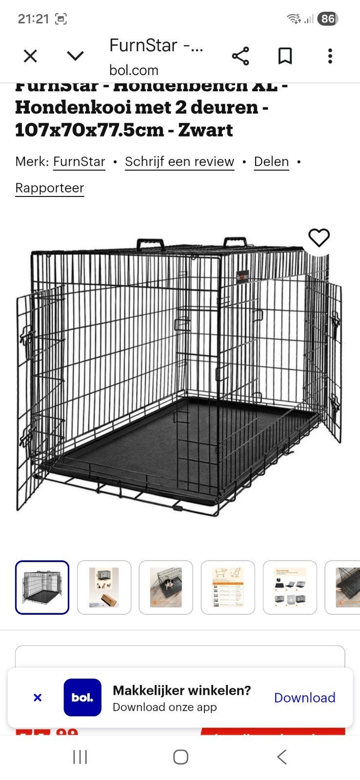 Hondenbench XL, Dieren en Toebehoren, Hondenbenches, Ophalen, Zo goed als nieuw