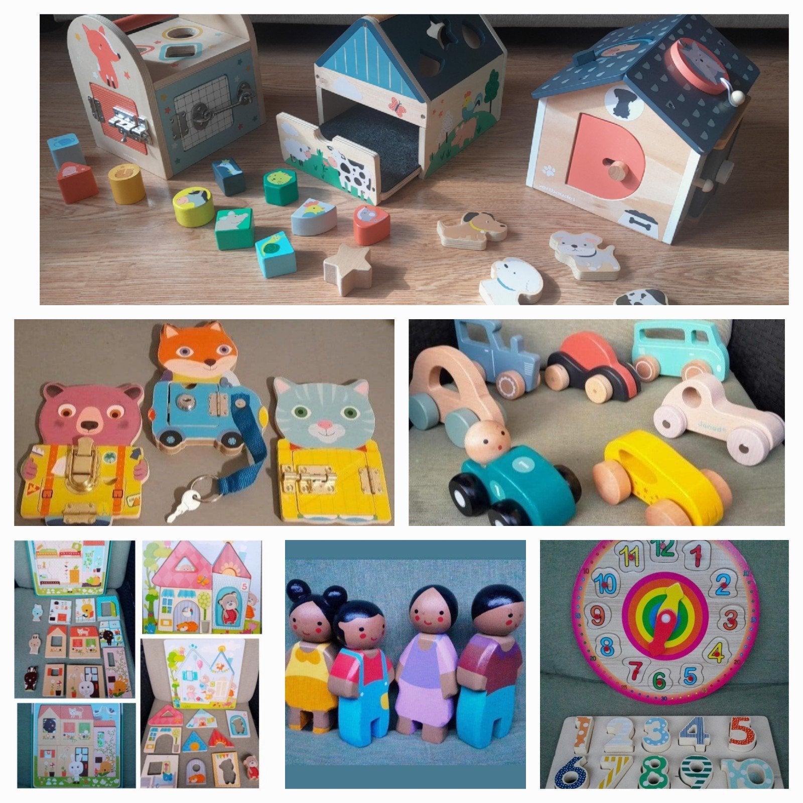 Houten speelgoed pakket vormenstoof puzzels auto's enz ZGAN, Kinderen en Baby's, Speelgoed | Houten speelgoed, Ophalen of Verzenden