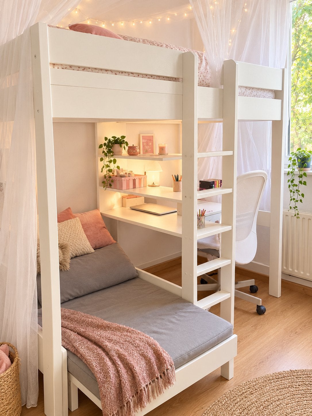 Hoogslaper met bureau, lounge- en extra slaapplek, Kinderen en Baby's, Ophalen, Zo goed als nieuw, Hoogslaper