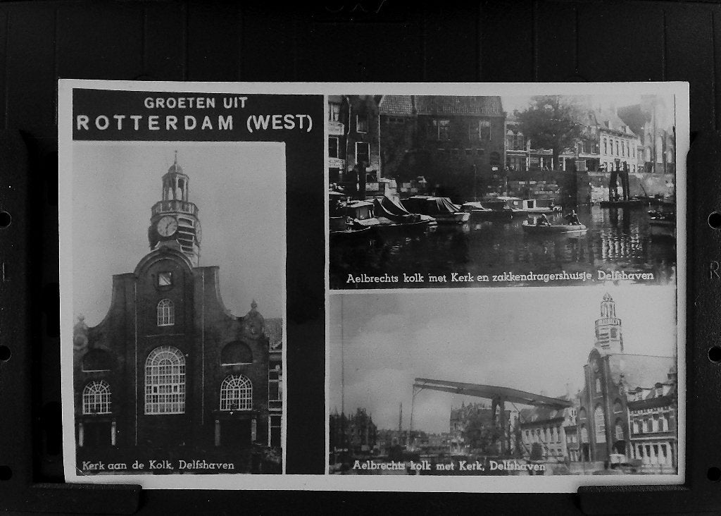 Groeten uit Rotterdam (West) - Aelbrechtskolk, Ophalen of Verzenden, 1940 tot 1960, Gelopen, Zuid-Holland