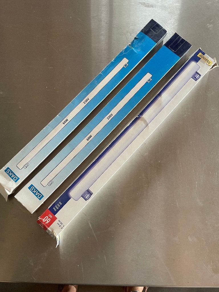 3 stuks buislamp 50 cm (S14S), 30 tot 60 watt, Gloeilamp, Nieuw, Overige fittingen