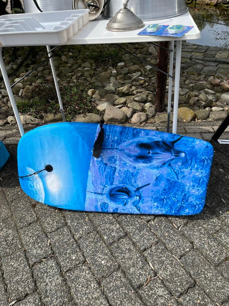 Bodyboard met dolfijnenprint en koord, Ophalen of Verzenden, Gebruikt, Overige typen, Met koord