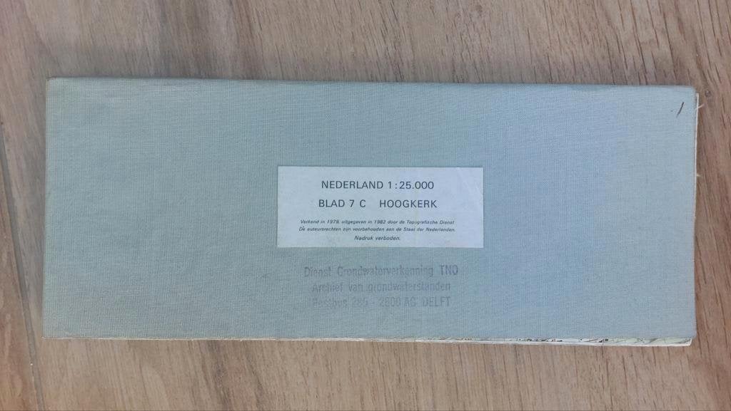 7C Hoogkerk Zuidhorn Aduard Den Horn Leek Stafkaart uit 1982, Topografische Dienst Nederland, Ophalen of Verzenden, 1800 tot 2000