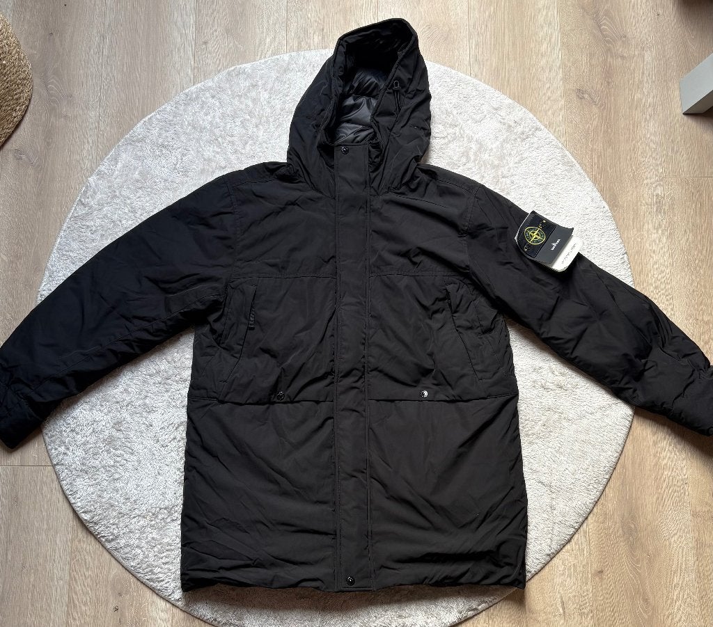 Stone Island Micro Twill Down Parka maat XL, Kleding | Heren, Jassen | Winter, Zwart, Maat 56/58 (XL), Ophalen of Verzenden, Stone Island