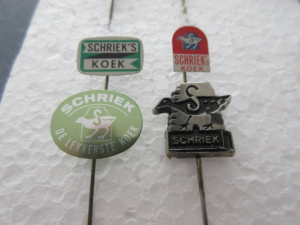 4 x Schriek's koek, Oosterhout, Verzenden, Gebruikt, Merk, Speldje of Pin
