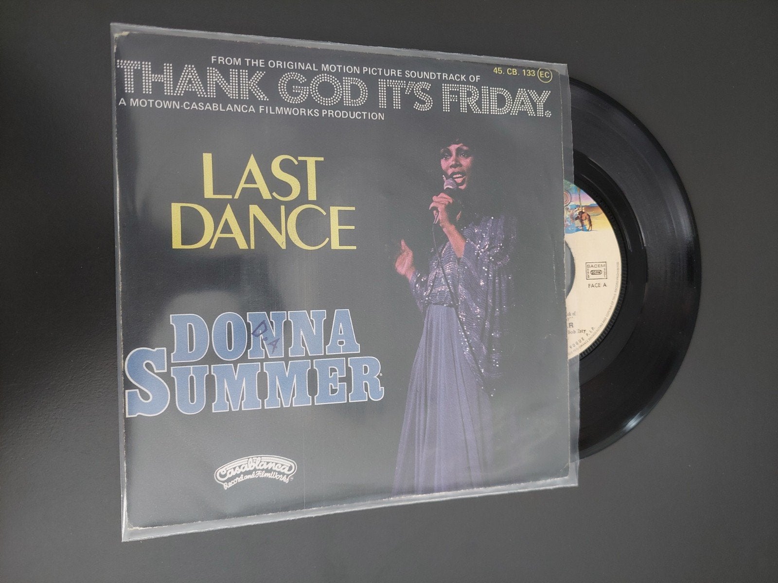 donna summer last dance, Cd's en Dvd's, Vinyl Singles, Ophalen of Verzenden, Gebruikt, 7 inch