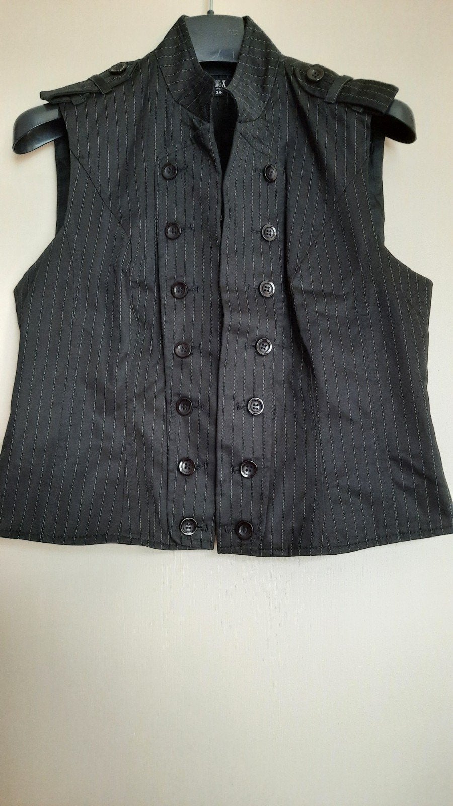 Gilet zwart gestreept, Ophalen of Verzenden, Nieuw, Maat 38/40 (M), Zwart