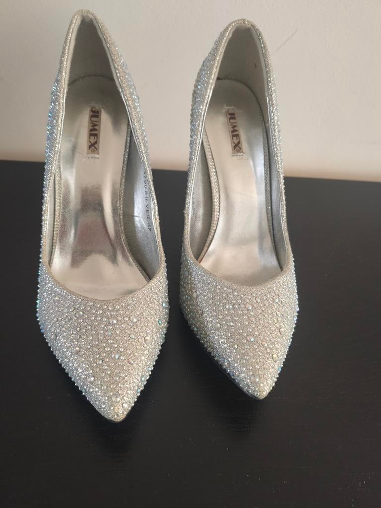 Jumex  muiltjes hakken gala / feest, Ophalen of Verzenden, Zo goed als nieuw, Zwart, Schoenen