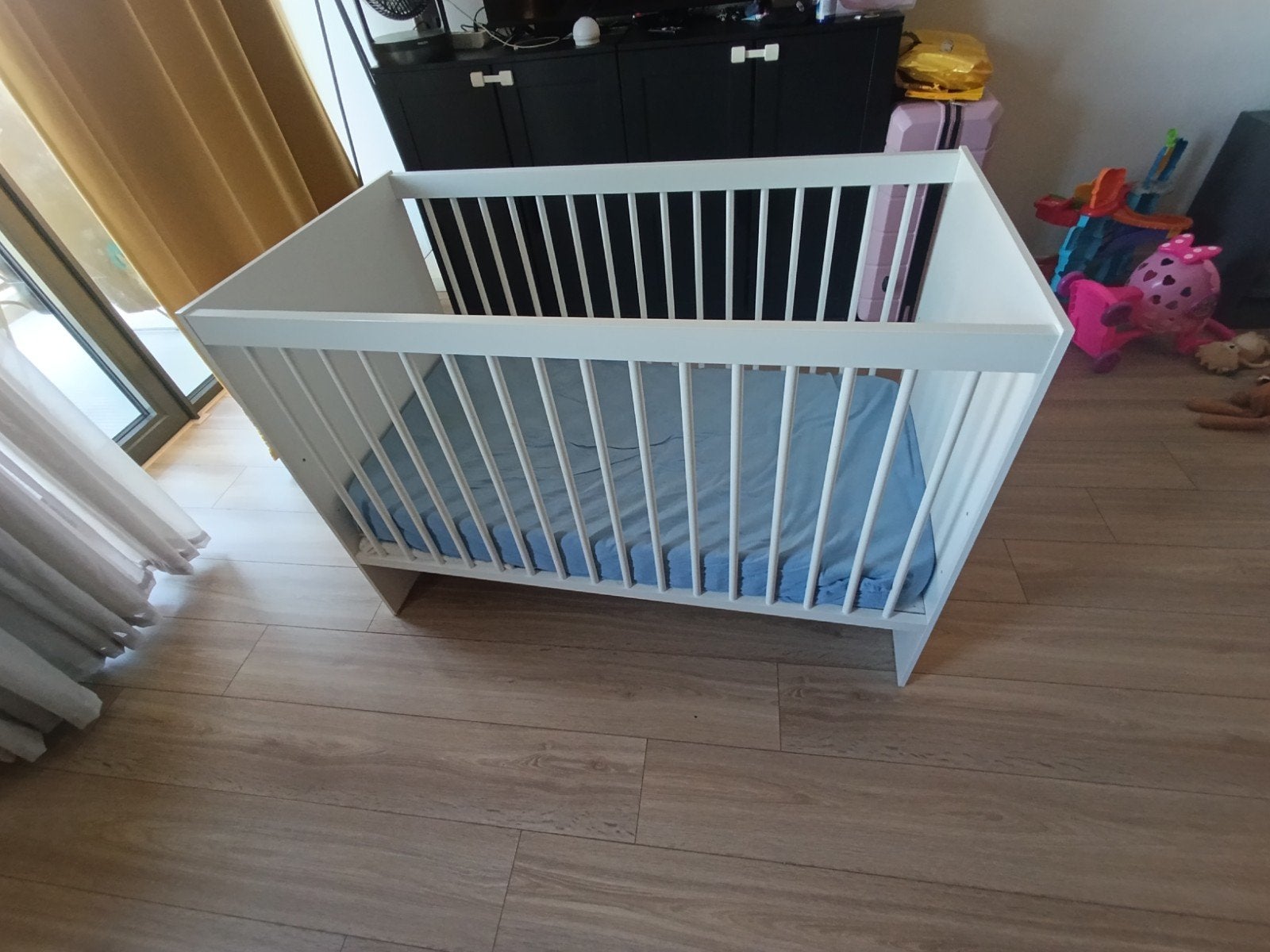 Ledikant 60x120cm met matras en beddengoed, Kinderen en Baby's, Ophalen, Gebruikt, Minder dan 140 cm, Matras