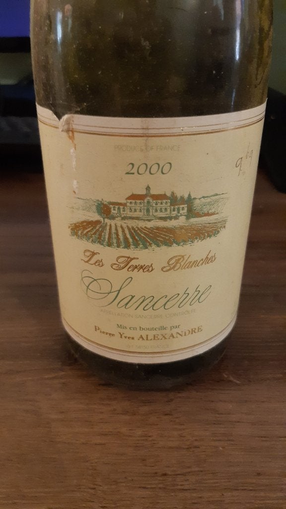Pierre Yves Alexandre Les Terres Blanches Sancerre, Verzamelen, Frankrijk, Ophalen of Verzenden, Zo goed als nieuw, Rode wijn