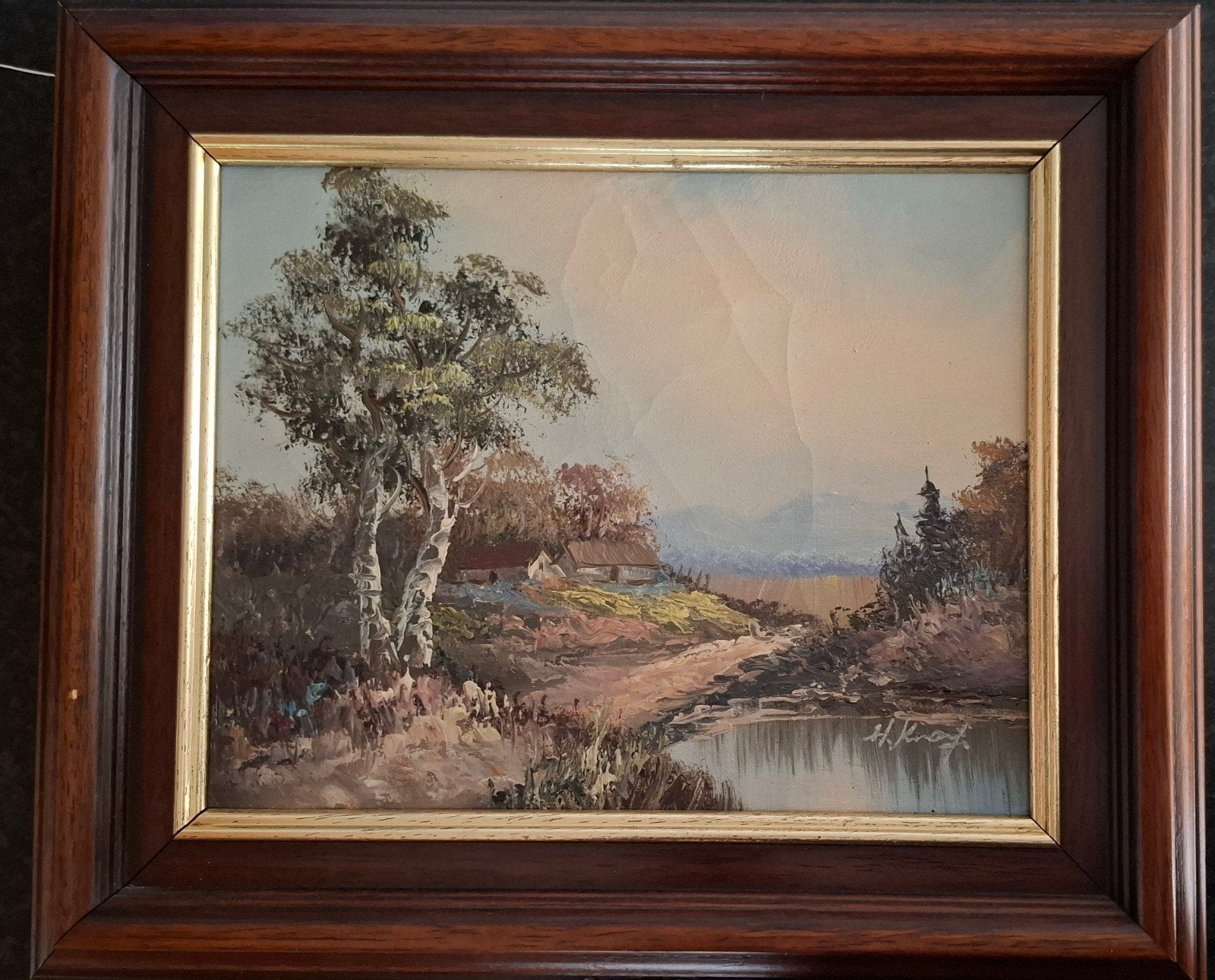 Schilderij: Winterlandschap en Zomerlandschap, Doek, Realistisch, Ophalen of Verzenden, Landschap