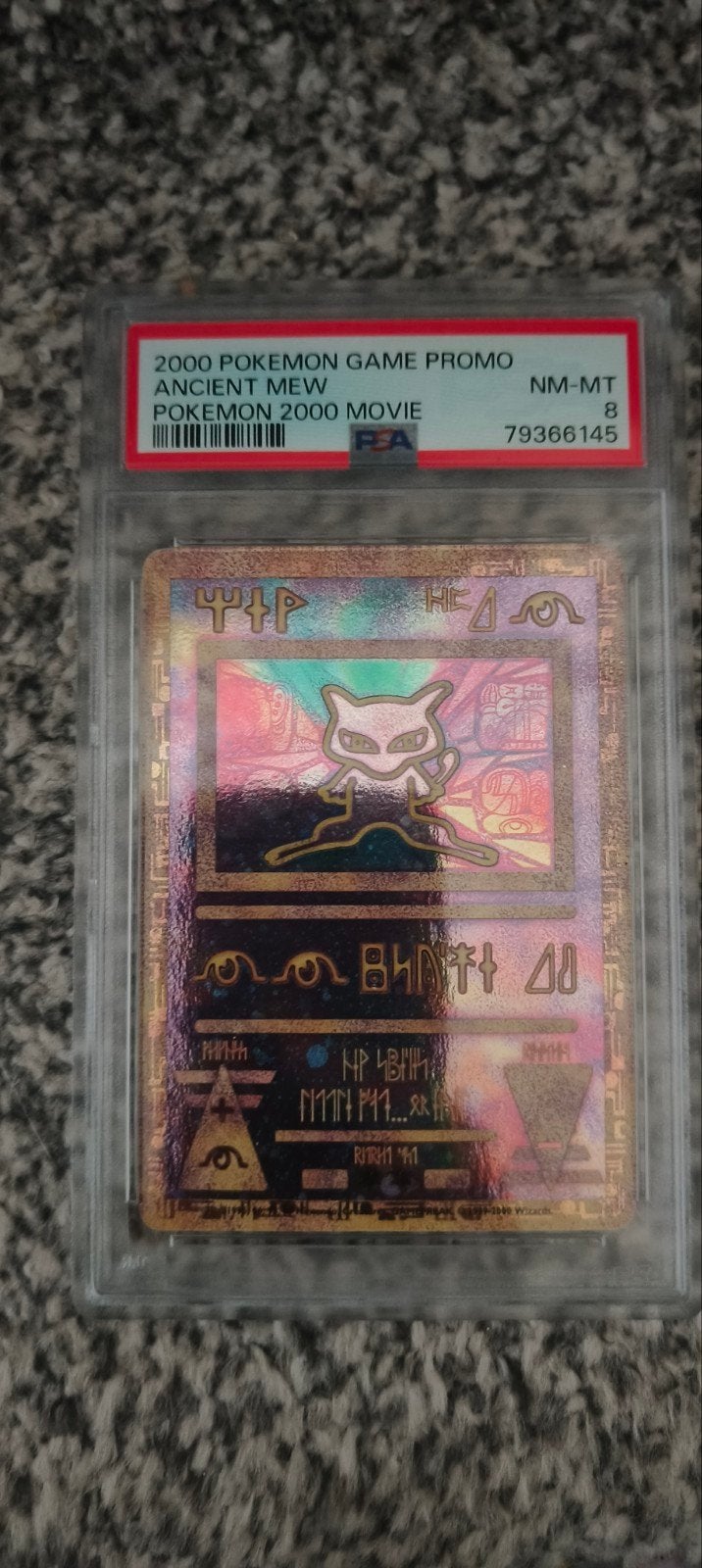 PSA 8 Ancient Mew Pokémon Kaart (2000 Movie Promo), Ophalen of Verzenden, Zo goed als nieuw, Losse kaart