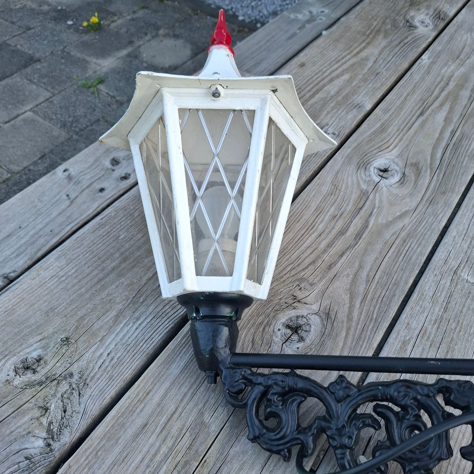 Nostalgische buitenlamp., Tuin en Terras, Ophalen, Gebruikt, Wandlamp, Netvoeding