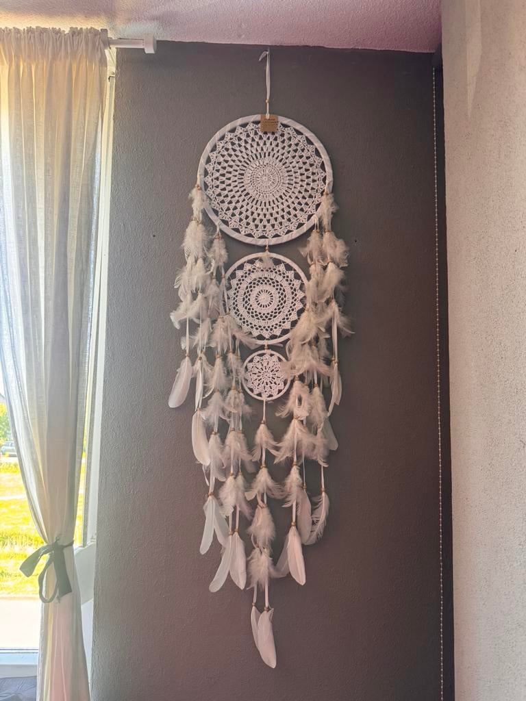 Dromenvanger (dreamcatcher), Beige, Wandhanger, Nieuw, Ophalen of Verzenden