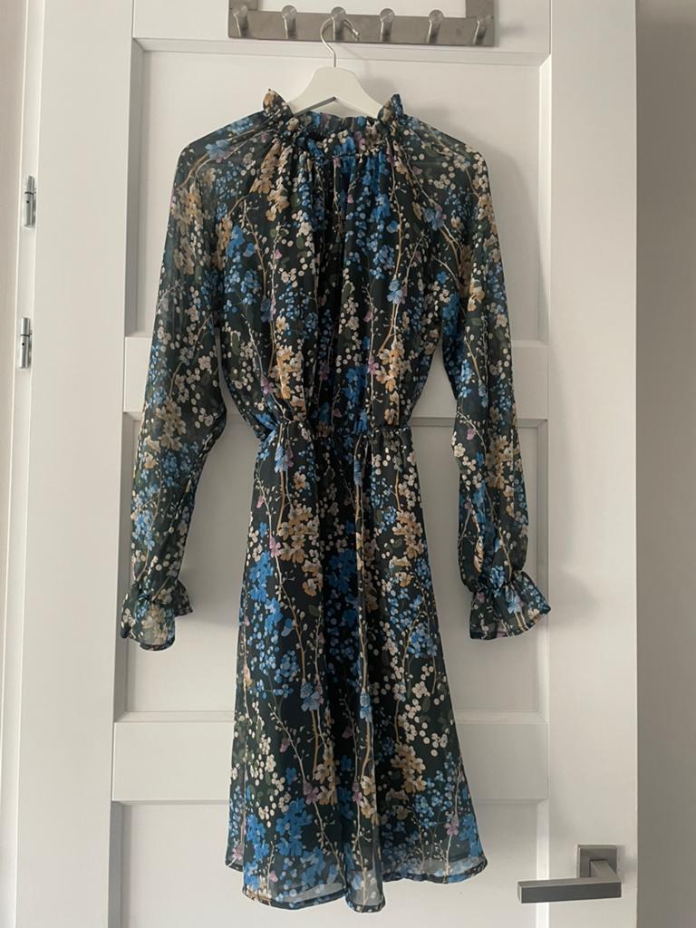 Maxi dress NA-KD met onderjurk Bloemen Maat 36, Ophalen of Verzenden, Zo goed als nieuw, Maat 36 (S), Onder de knie
