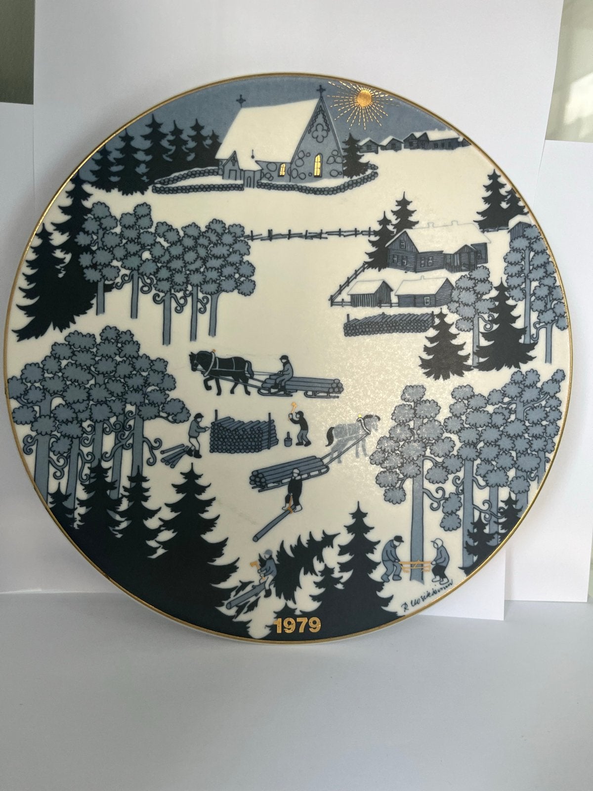 Arabia Finland Kerstbord 1979 - R. Uosikkinen Design, Ophalen of Verzenden