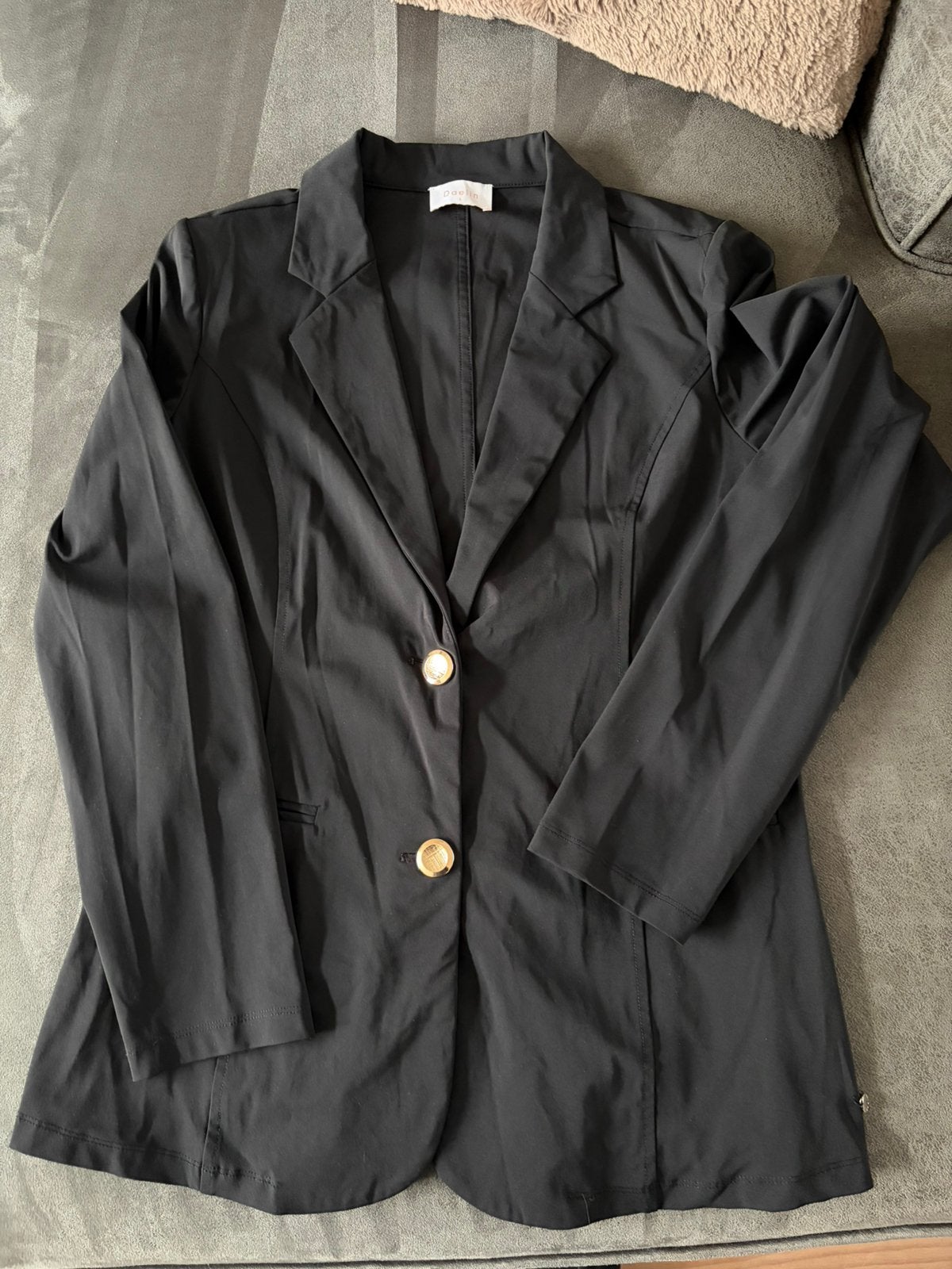 Daelin Travelstof Blazer Zwart Maat L Zo goed als nieuw, Zwart, Maat 42/44 (L), Ophalen of Verzenden, Zo goed als nieuw