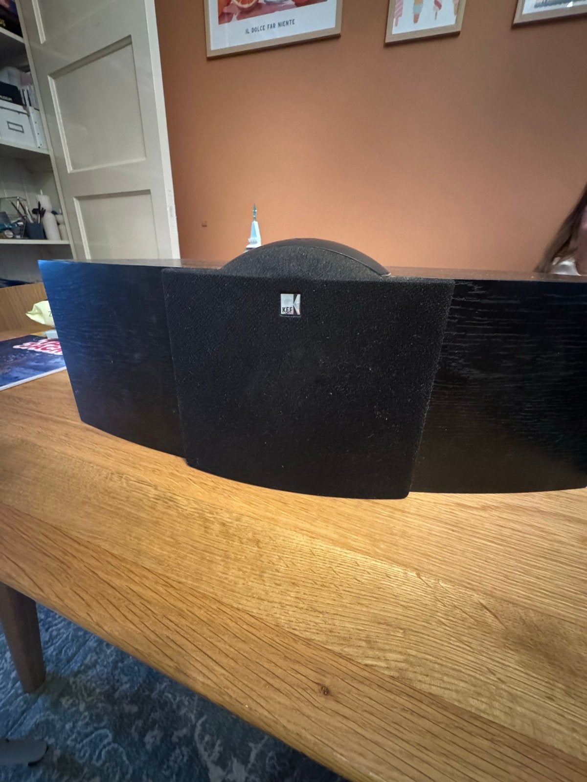 KEF Q6c Center Speaker - Zwart, Ophalen, Zo goed als nieuw, Center speaker, Minder dan 60 watt