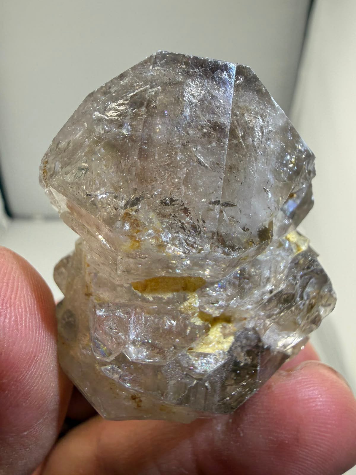 Herkimer Diamant Kwarts met Hematiet - N230, Ophalen of Verzenden, Mineraal