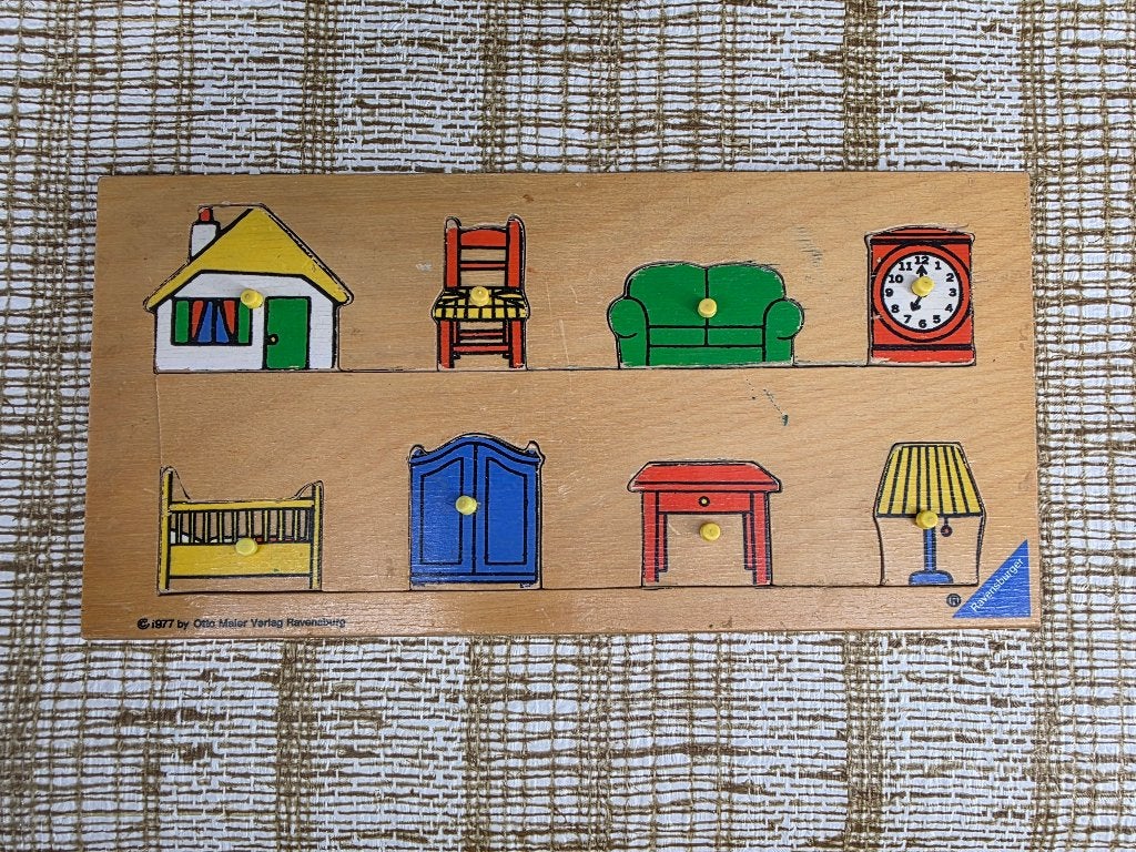 houten puzzel van ravensburg 15x30cm uit het jaar 1977, Ophalen of Verzenden